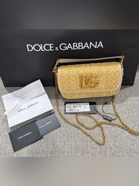 DOLCE & GABBANA Rafia Crochet Shoulder Bag MINT!